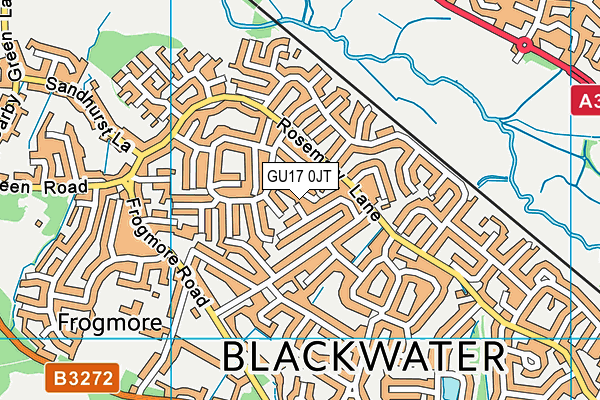 GU17 0JT map - OS VectorMap District (Ordnance Survey)