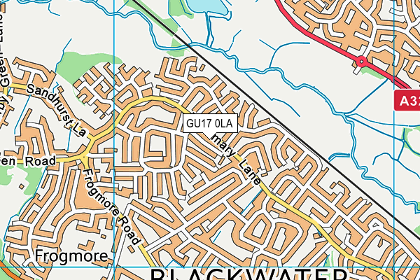 GU17 0LA map - OS VectorMap District (Ordnance Survey)