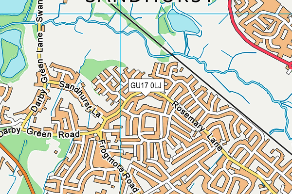 GU17 0LJ map - OS VectorMap District (Ordnance Survey)