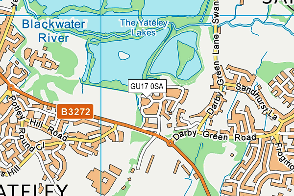 GU17 0SA map - OS VectorMap District (Ordnance Survey)