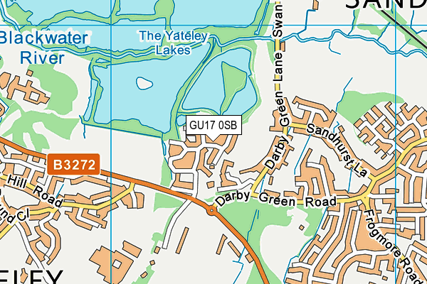 GU17 0SB map - OS VectorMap District (Ordnance Survey)