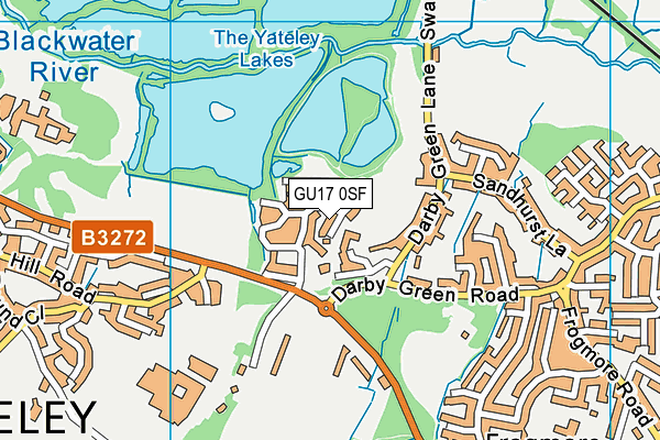 GU17 0SF map - OS VectorMap District (Ordnance Survey)