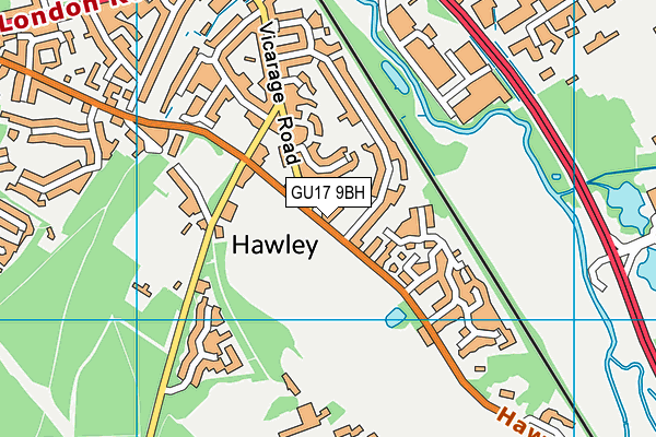 Hawley Primary School map (GU17 9BH) - OS VectorMap District (Ordnance Survey)