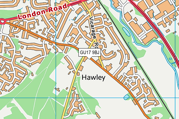 GU17 9BJ map - OS VectorMap District (Ordnance Survey)