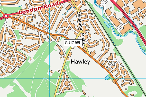 GU17 9BL map - OS VectorMap District (Ordnance Survey)