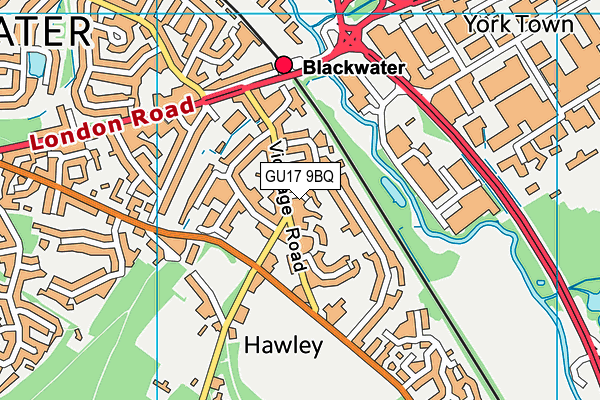 GU17 9BQ map - OS VectorMap District (Ordnance Survey)