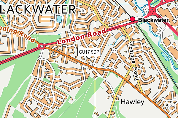 GU17 9DP map - OS VectorMap District (Ordnance Survey)