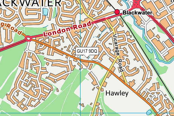 GU17 9DQ map - OS VectorMap District (Ordnance Survey)