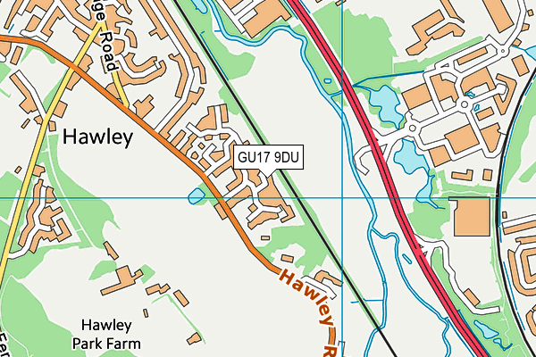 GU17 9DU map - OS VectorMap District (Ordnance Survey)