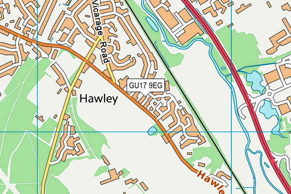 GU17 9EG map - OS VectorMap District (Ordnance Survey)