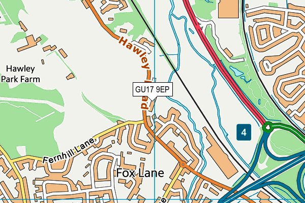 GU17 9EP map - OS VectorMap District (Ordnance Survey)