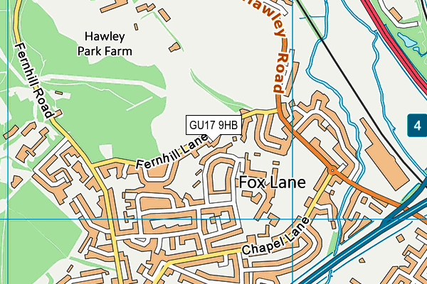 GU17 9HB map - OS VectorMap District (Ordnance Survey)