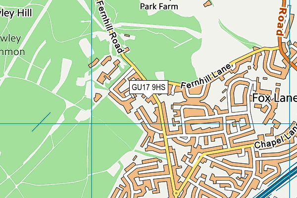 GU17 9HS map - OS VectorMap District (Ordnance Survey)