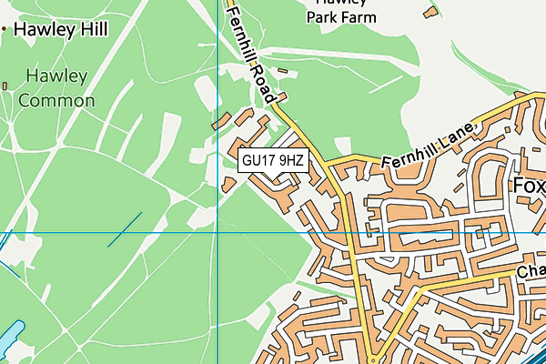 GU17 9HZ map - OS VectorMap District (Ordnance Survey)