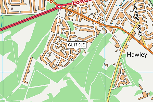 GU17 9JE map - OS VectorMap District (Ordnance Survey)