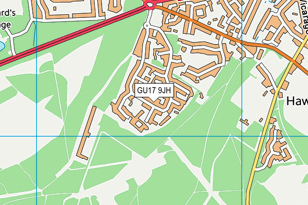 GU17 9JH map - OS VectorMap District (Ordnance Survey)
