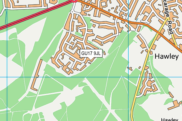 GU17 9JL map - OS VectorMap District (Ordnance Survey)