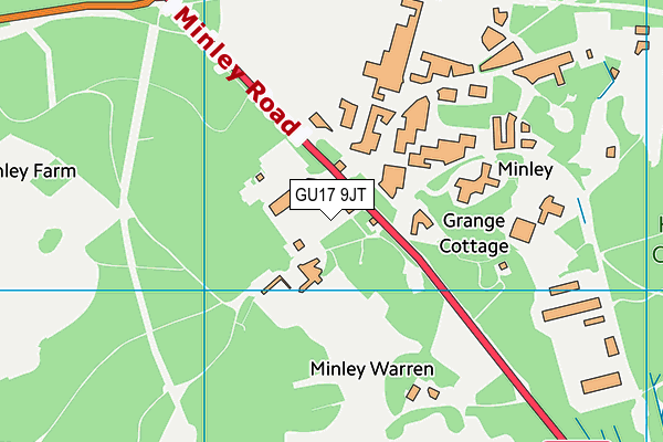 GU17 9JT map - OS VectorMap District (Ordnance Survey)