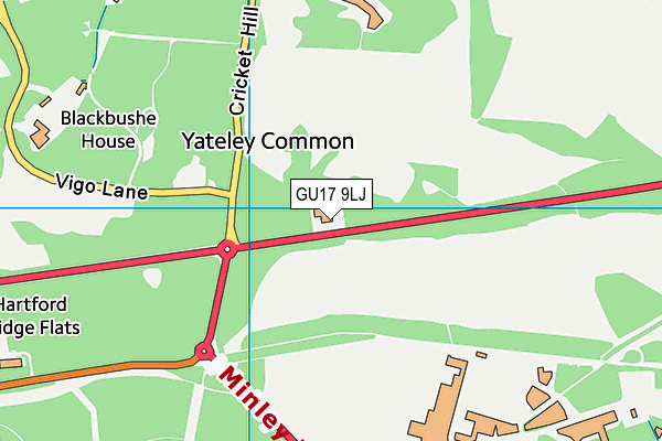 GU17 9LJ map - OS VectorMap District (Ordnance Survey)