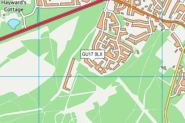 GU17 9LX map - OS VectorMap District (Ordnance Survey)