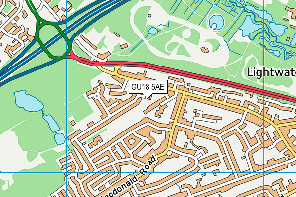 GU18 5AE map - OS VectorMap District (Ordnance Survey)