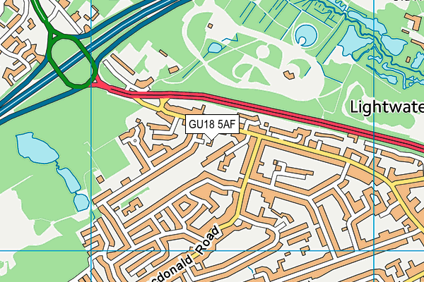 GU18 5AF map - OS VectorMap District (Ordnance Survey)