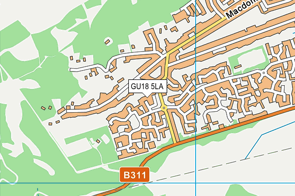 GU18 5LA map - OS VectorMap District (Ordnance Survey)