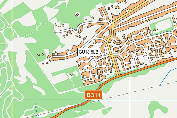GU18 5LB map - OS VectorMap District (Ordnance Survey)