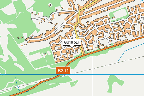 GU18 5LF map - OS VectorMap District (Ordnance Survey)