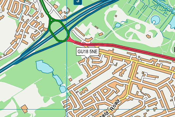 GU18 5NE map - OS VectorMap District (Ordnance Survey)