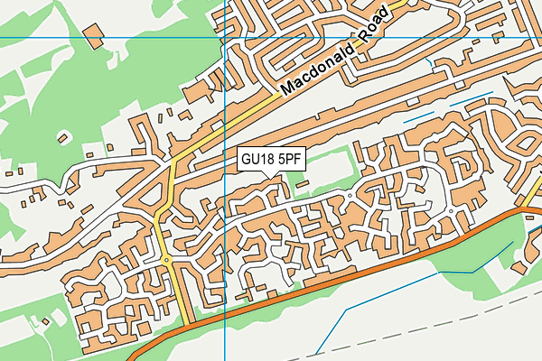 The Briars Centre map (GU18 5PF) - OS VectorMap District (Ordnance Survey)