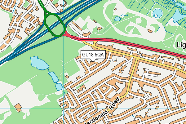 GU18 5QA map - OS VectorMap District (Ordnance Survey)