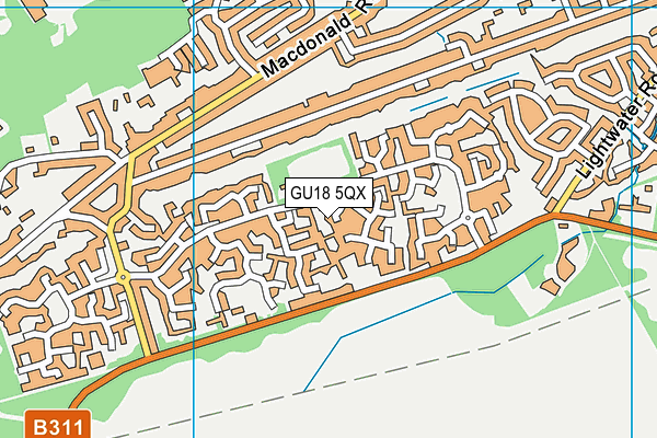 GU18 5QX map - OS VectorMap District (Ordnance Survey)