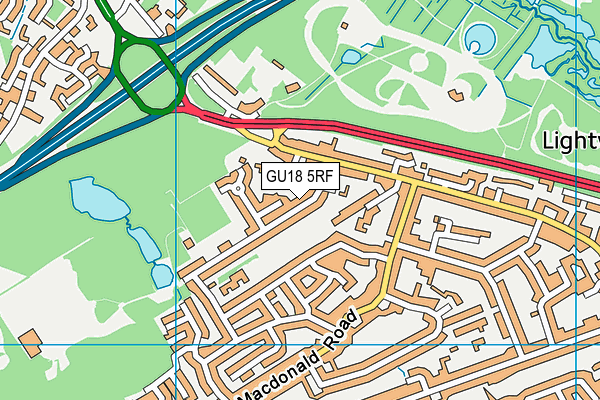 GU18 5RF map - OS VectorMap District (Ordnance Survey)