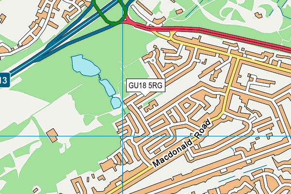 GU18 5RG map - OS VectorMap District (Ordnance Survey)