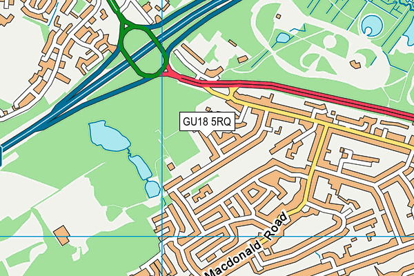 GU18 5RQ map - OS VectorMap District (Ordnance Survey)