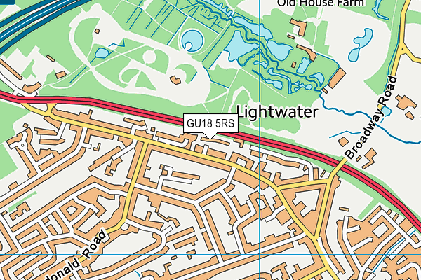 GU18 5RS map - OS VectorMap District (Ordnance Survey)