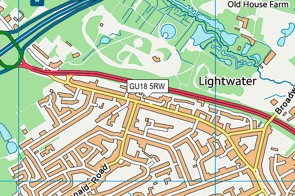 GU18 5RW map - OS VectorMap District (Ordnance Survey)