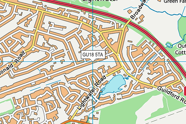 GU18 5TA map - OS VectorMap District (Ordnance Survey)