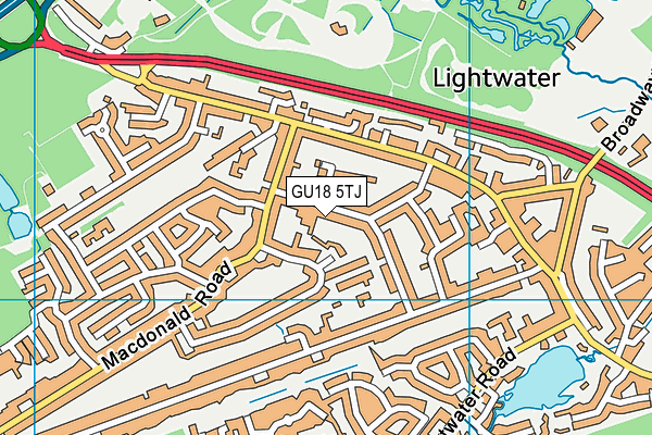 GU18 5TJ map - OS VectorMap District (Ordnance Survey)