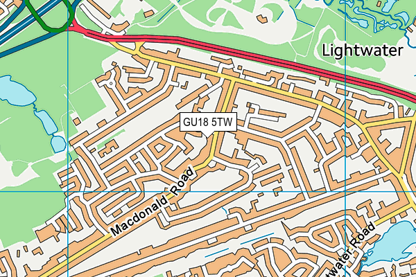 GU18 5TW map - OS VectorMap District (Ordnance Survey)