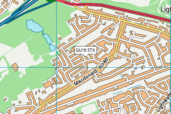 GU18 5TX map - OS VectorMap District (Ordnance Survey)