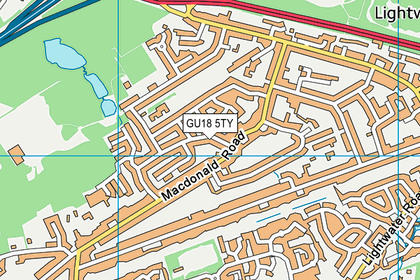 GU18 5TY map - OS VectorMap District (Ordnance Survey)