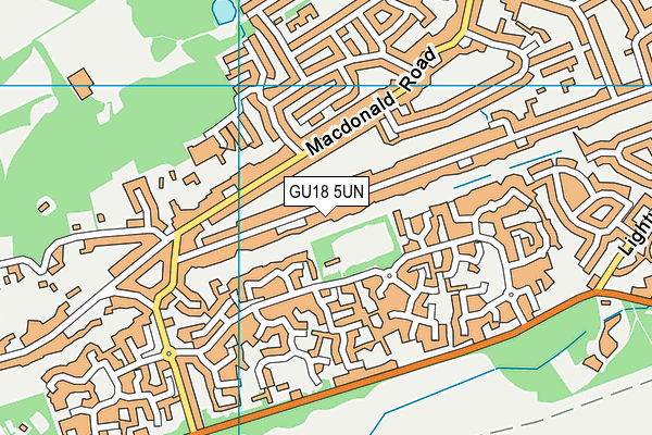GU18 5UN map - OS VectorMap District (Ordnance Survey)