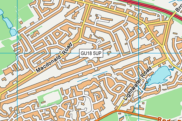 GU18 5UP map - OS VectorMap District (Ordnance Survey)