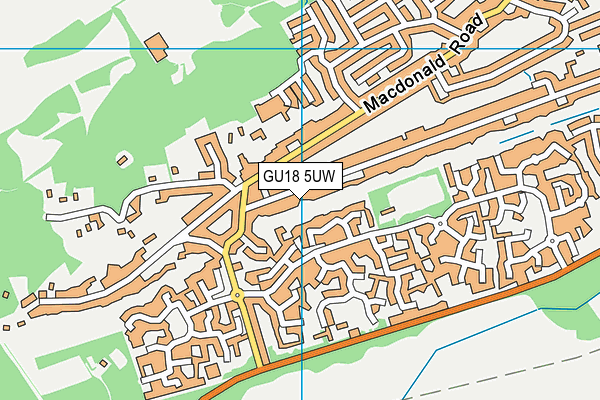 GU18 5UW map - OS VectorMap District (Ordnance Survey)