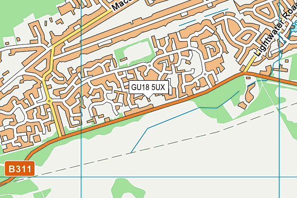 GU18 5UX map - OS VectorMap District (Ordnance Survey)