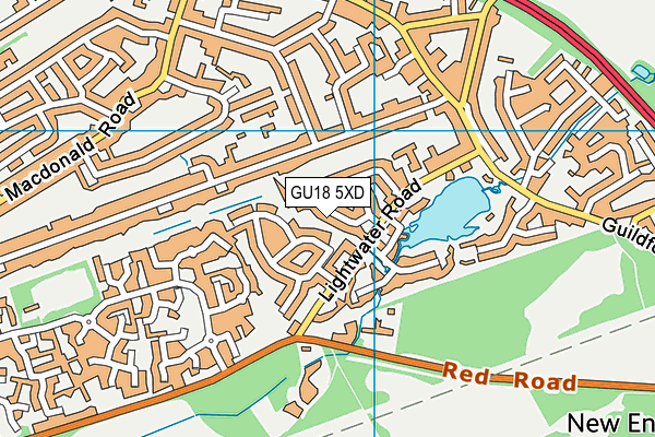 GU18 5XD map - OS VectorMap District (Ordnance Survey)