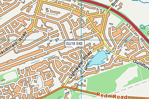 GU18 5XE map - OS VectorMap District (Ordnance Survey)