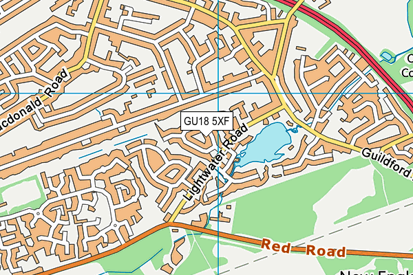 GU18 5XF map - OS VectorMap District (Ordnance Survey)